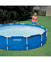 Intex 12ft x 30in Metal Frame Set Above Ground Swimming Pool with Filter