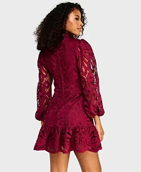 Alex & Sophia Women's Mock Neck Short Dress