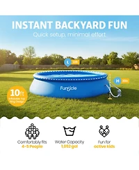 Funsicle 10' x 30" QuickSet Inflatable Ring Top Outdoor Above Ground Pool w/Pump