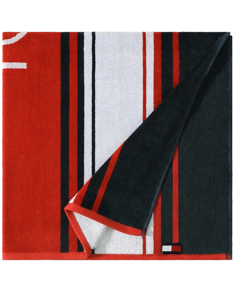 Tommy Hilfiger Hampton Stripe Cotton Beach Towel, 68" x 36"