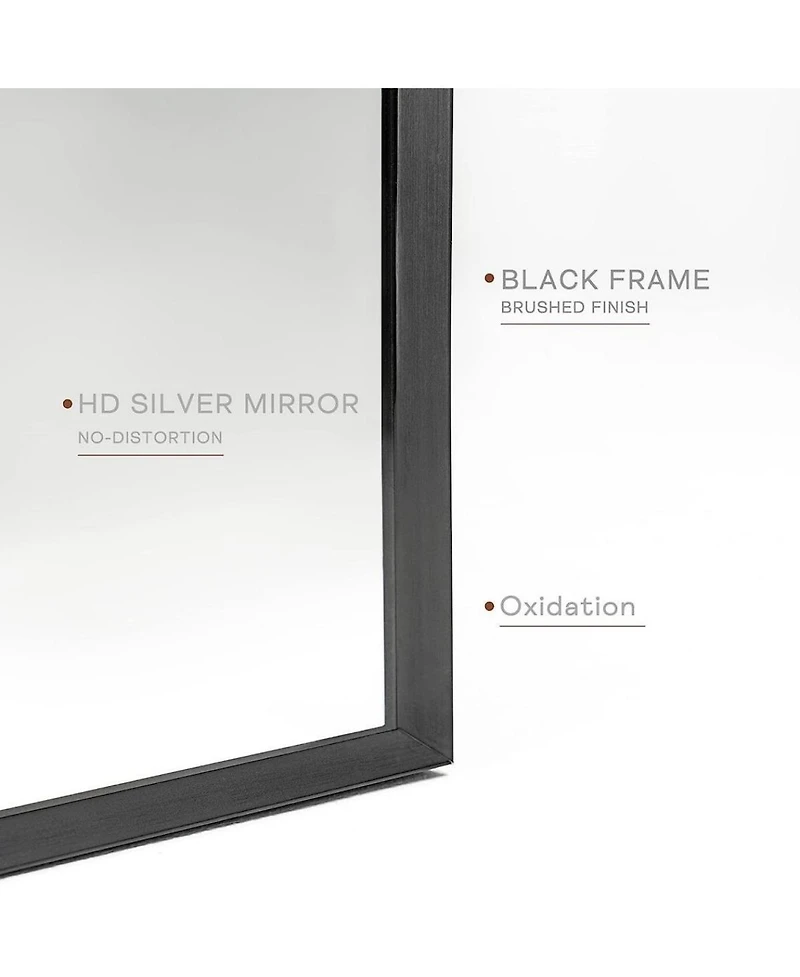 Laoties 36" x 24" Arched Wall Mirror, Arch-Shaped Bathroom Vanity Mirror with Aluminum Alloy Frame