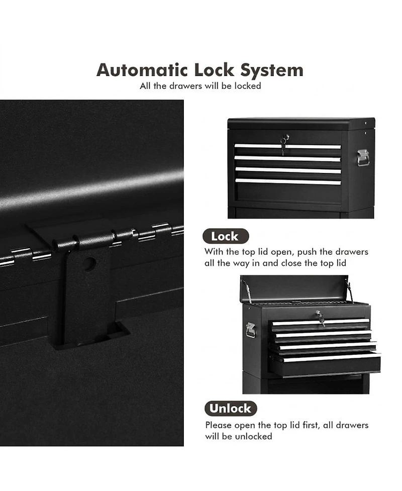 Gouun 6-Drawer Heavy-Duty Tool Chest with Heightening Cabinet for Garage