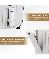 Gouun Foldable Utility Cart on 4 Rotate Wheels with Cup Holder Storage Bin