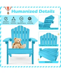 Gymax Adirondack Outdoor Chair for Kids with Tilted High Backrest