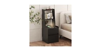 Lucky One 15.7"W Nightstand with Charging Station, Night Light