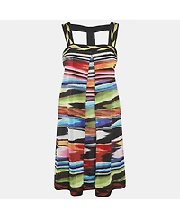 Pre-Owned Missoni Women's Multicolour Stripe Knit Strappy Mini Dress