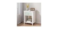 Lucky One 26.8"W Mdf Wood Nightstand with Drawer and Shelf