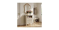 Lucky One 18"W Fluted Nightstand with 2-Drawer and Gold Knobs
