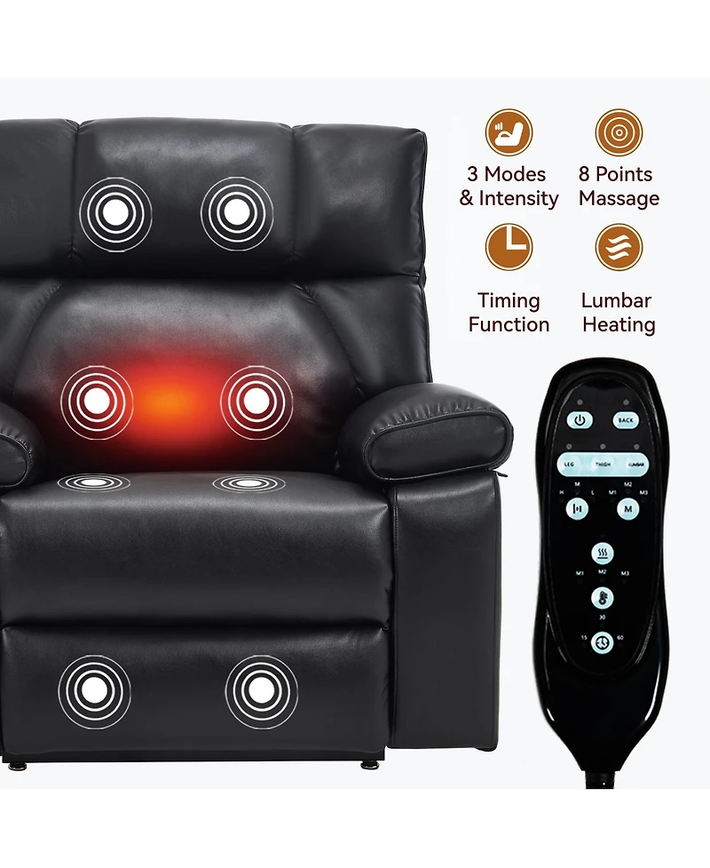 Boyel Living Massage Dual Motor Infinite Position Recliners Electric Lift Chair with Cup Holders and Power-Remote