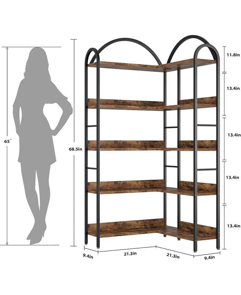 gaomon 68.5" Tall Large Corner Bookshelf