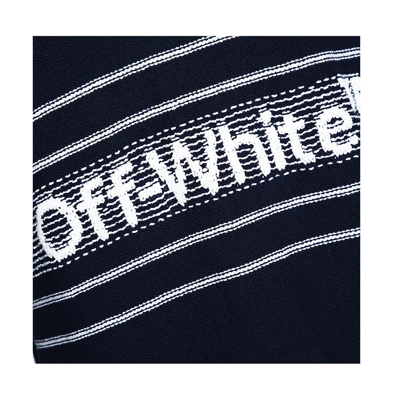Pre-Owned Off-White Men's Logo Intarsia Knit Distressed Jumper