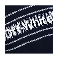 Pre-Owned Off-White Men's Logo Intarsia Knit Distressed Jumper