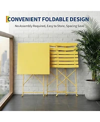 gaomon 3 Piece Metal Folding Patio Bistro Table and Chairs Set