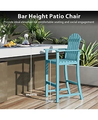 Gymax 4 Piece Tall Adirondack Chair w/Back Armrests and Footrest for Balcony Porch Deck