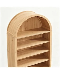 gaomon 71" Tall 7 Tier Arched Bookcase Bookshelf with Adjustable Shelves, Wooden Storage Cabinet for Bedroom