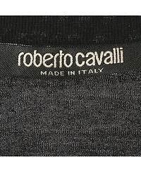 Pre-Owned Roberto Cavalli Men's Crest Crystal Embellished Cotton Knit T-Shirt