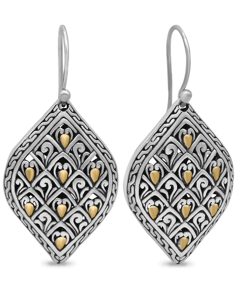 Devata Dragon Skin Earrings in Sterling Silver and 18K Gold