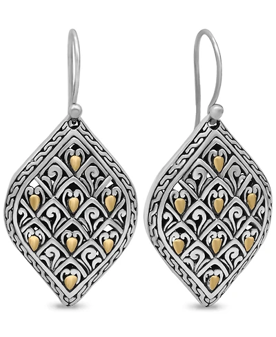 Devata Dragon Skin Earrings in Sterling Silver and 18K Gold