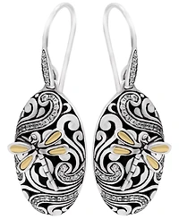 Devata Dragonfly Earrings in Sterling Silver and 18K Gold
