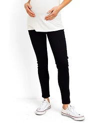 Hello Miz Women's Maternity Over the Belly Skinny Jeans with Pockets