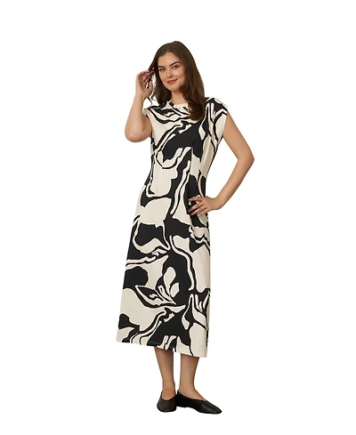 Cable & Gauge Women's Pleat Detail Maxi Dress