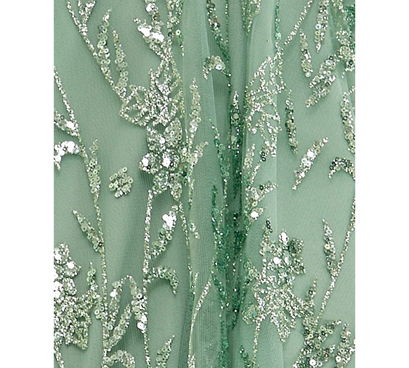 Seni & Cade Juniors' Glitter Strapless Bustier Corset Fit Flare Mini Dress