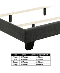 Boyel Living Modern Upholstered Bed Frame with Curved Tufted Headboard Platform Bed with Solid Wood Frame
