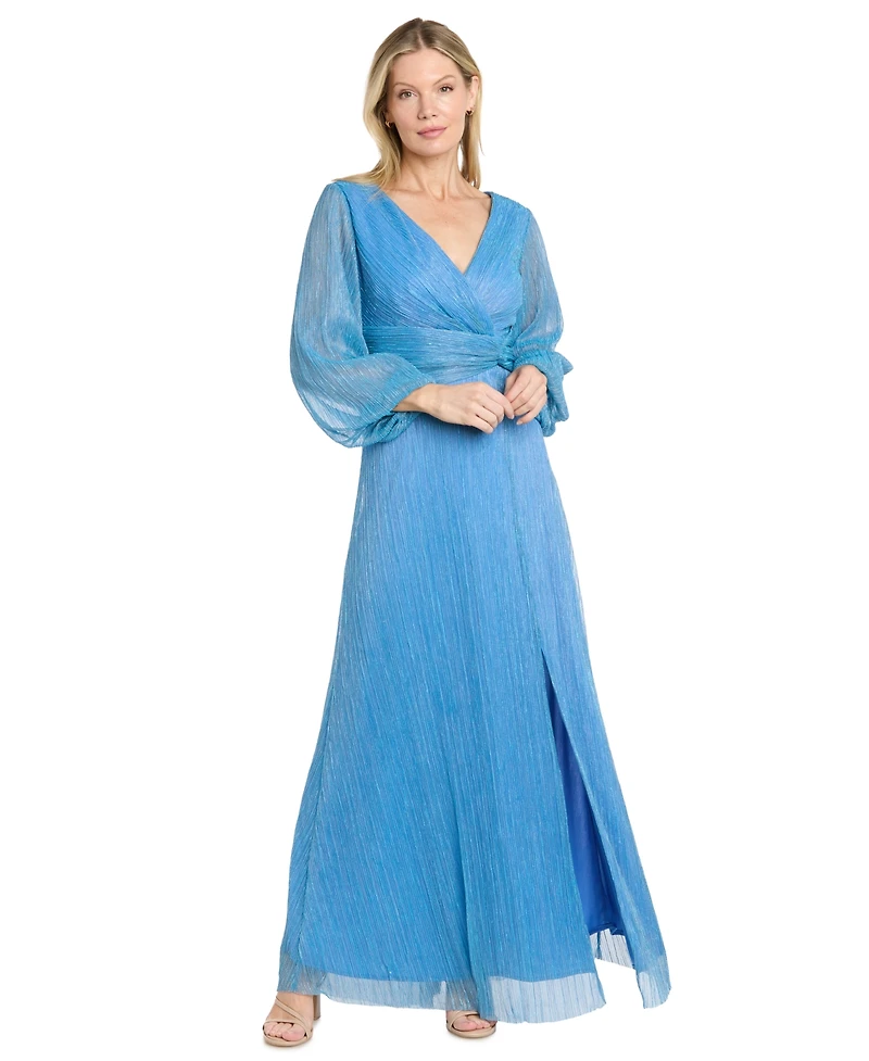 R & M Richards Petite V-Neck Cascade Dress