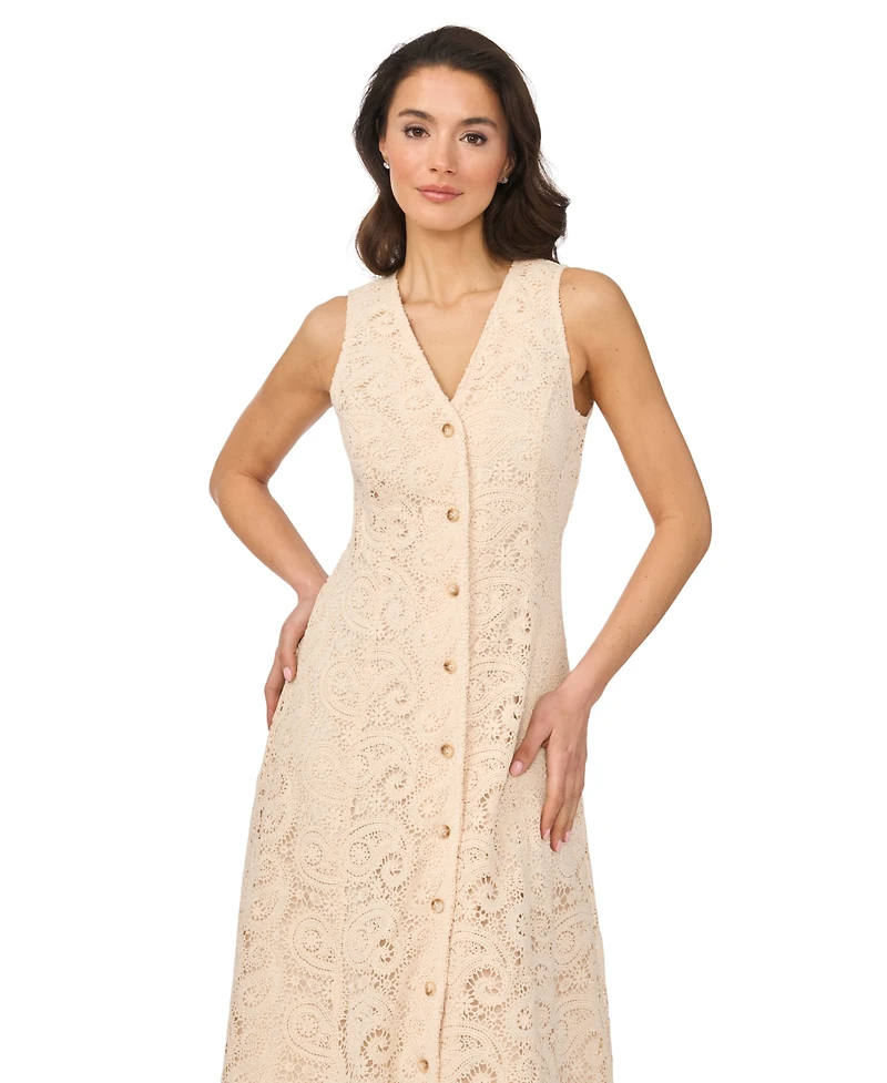 CeCe Women's Sleeveless V-Neck Midi Dress