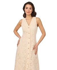 CeCe Women's Sleeveless V-Neck Midi Dress