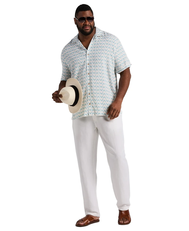 Cubavera Men's Big & Tall Geometric Print Camp Collar Shirt