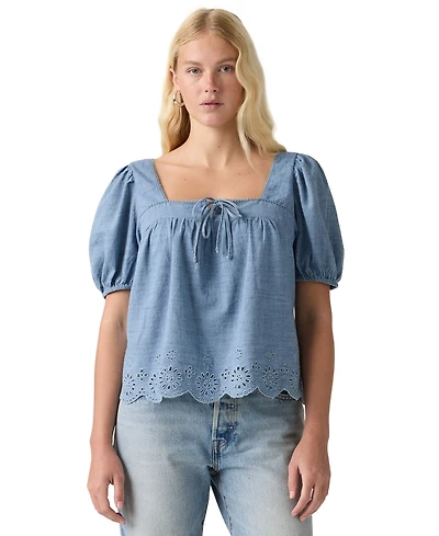 Levi's Women's Short-Sleeve Cutwork Blouse