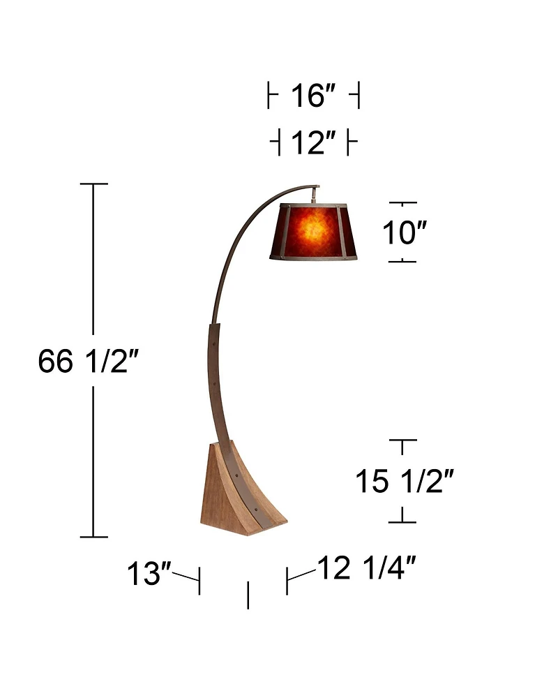 Franklin Iron Works River Rustic Mission 66 1/2" Tall Arc Floor Lamp with Smart Socket