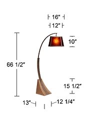 Franklin Iron Works River Rustic Mission 66 1/2" Tall Arc Floor Lamp with Smart Socket