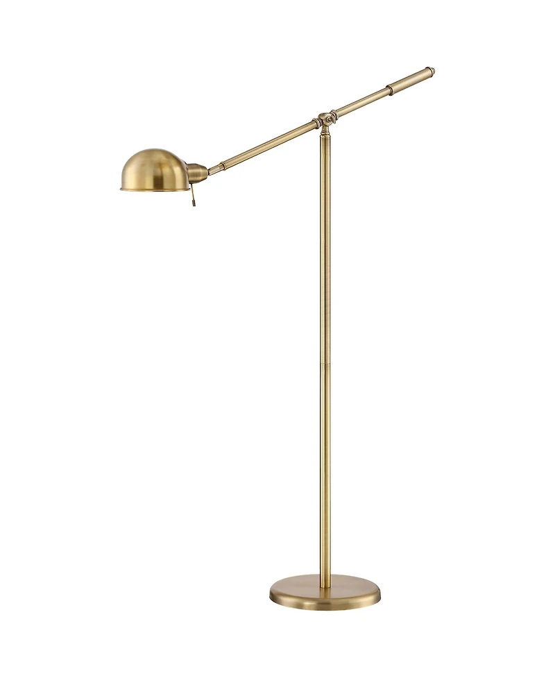 360 Lighting Dawson Traditional 55" Tall Standing Floor Lamps Set of 2 Lights Boom Arm Pharmacy Adjustable Metal Antique Brass