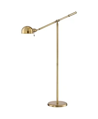 360 Lighting Dawson Traditional 55" Tall Standing Floor Lamps Set of 2 Lights Boom Arm Pharmacy Adjustable Metal Antique Brass