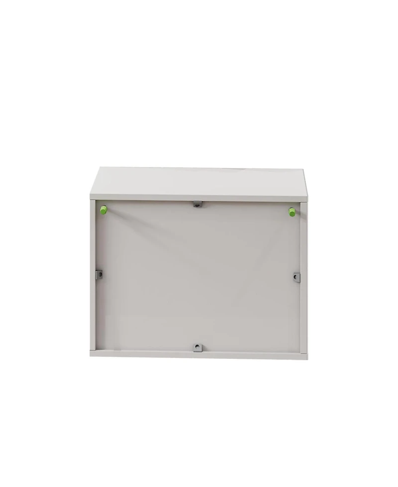 Streamdale Furniture Set of 2 Modern Wall-Mounted Nightstands with Drawer and Open Shelf
