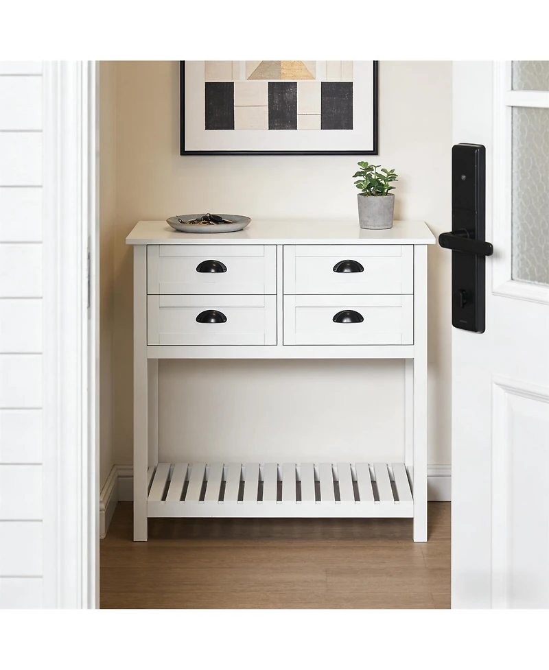 Clihome 31.5" H Storage Cabinet with 4 Drawers, White Mdf Entryway Organizer Coffee Bar