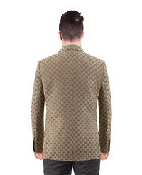 Elie Balleh Men's Slim Fit Logo Brocade Formal Blazer