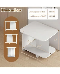 Gymax 2-Tier End Table Modern Side Table w/ Open Storage Shelf Wooden Nightstand