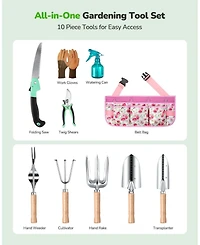 Xdovet Garden Tool Set Organizer Belt 10-Piece Rust-Proof Kit Gift