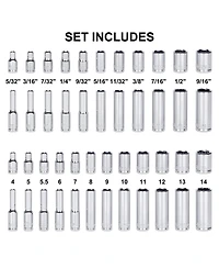 Xdovet 1/4inch Drive Socket Set 62pieces Sae Metric Ratchet