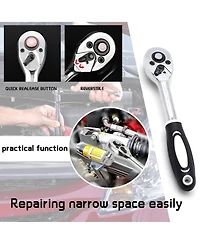 Xdovet Socket Set Metric Ratchet Wrench 4-14mm Cr-v S2 Bits Extension Bars Mechanic Tool Kit