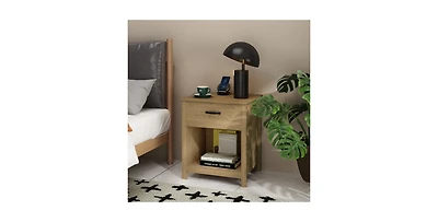 Lucky One Wood Nightstand with Drawer and Shelf
