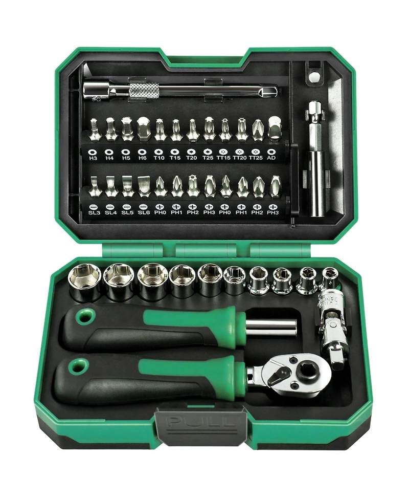 Xdovet 39Pieces Ratchet Socket Wrench Set 1/4inch Drive Metric 4-13mm