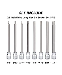 Xdovet Hex Bit Socket Set 3/8 Drive Sae Metric Cr-v S2 Steel