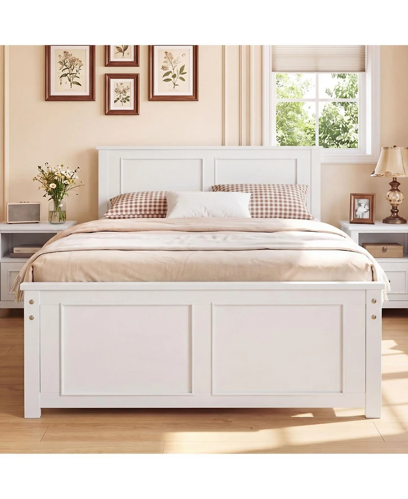 Slickblue Modern Platform Bed Frame with Wooden Headboard