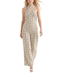 Lily and Lionel London Women's Ardern Halterneck Check Culotte Jumpsuit
