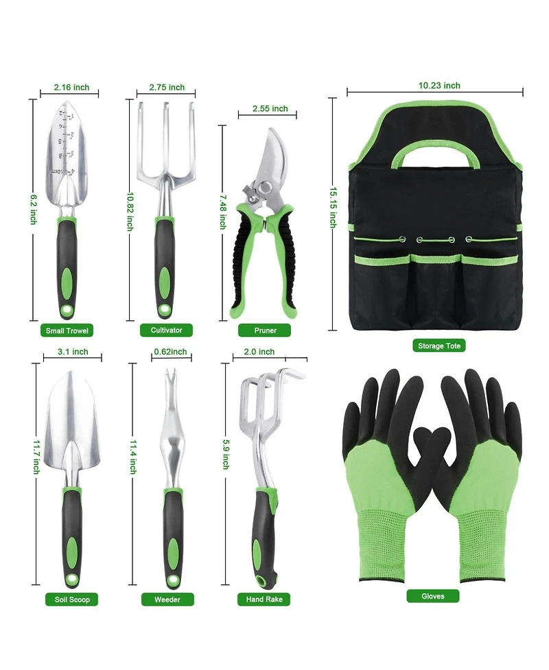Xdovet Garden Tools Set 8 Piece Non Slip Handle Heavy Duty Storage Bag Kit Hand Gift
