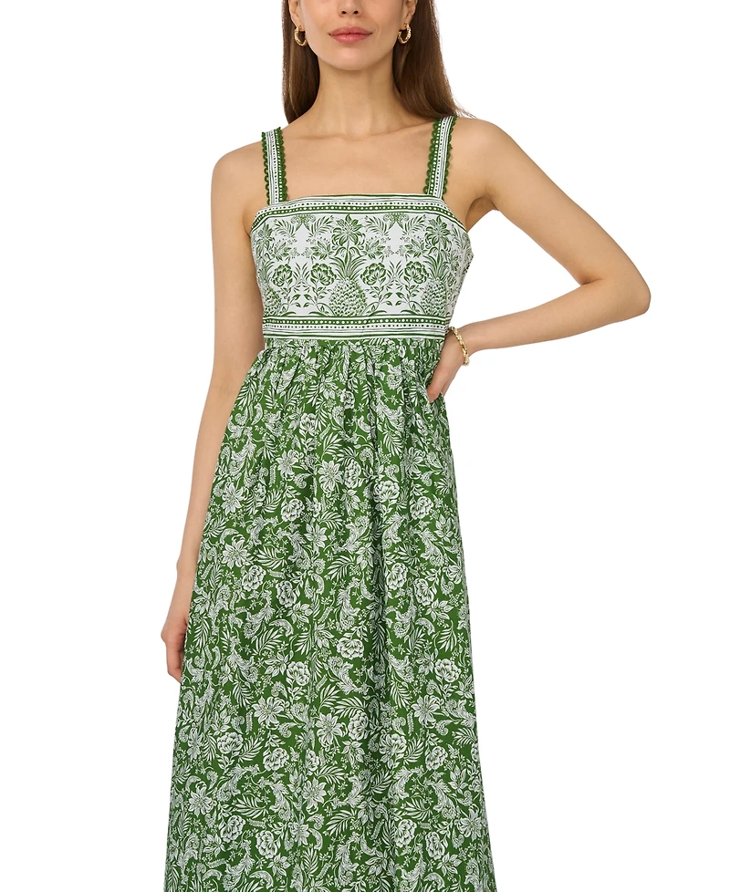 CeCe Women's Strap Trim Combo Midi Dress